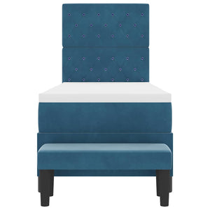 vidaXL Box Spring Bed with Cushions Dark Blue 200 x 80 cm Velvet