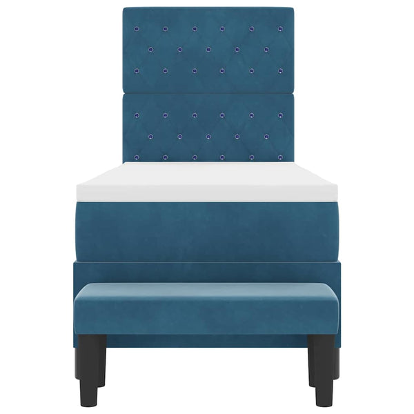 vidaXL Box Spring Bed with Cushions Dark Blue 200 x 80 cm Velvet