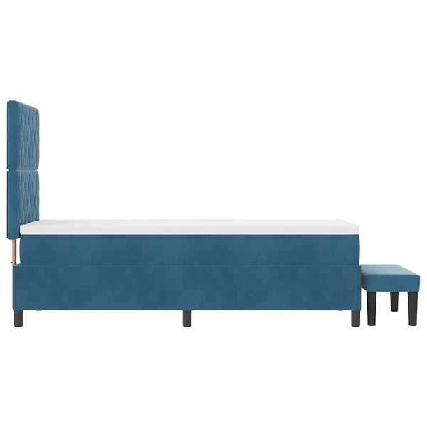 vidaXL Box Spring Bed with Cushions Dark Blue 200 x 80 cm Velvet