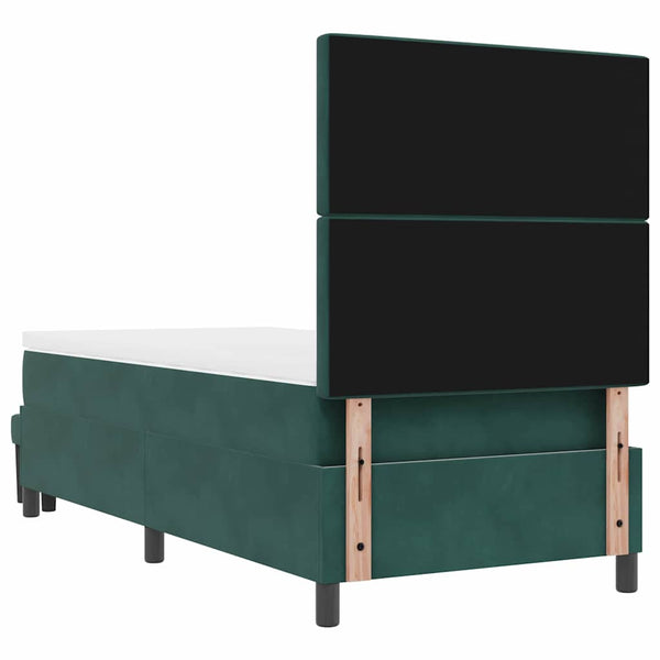 vidaXL Box Spring Bed with Pillows Dark Green 200 x 100 cm Velvet