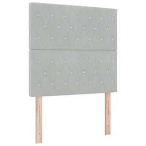 vidaXL Box Spring Bed with Headboard Light Gray 190 x 120 cm Velvet