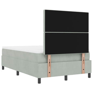 vidaXL Box Spring Bed with Headboard Light Gray 190 x 120 cm Velvet
