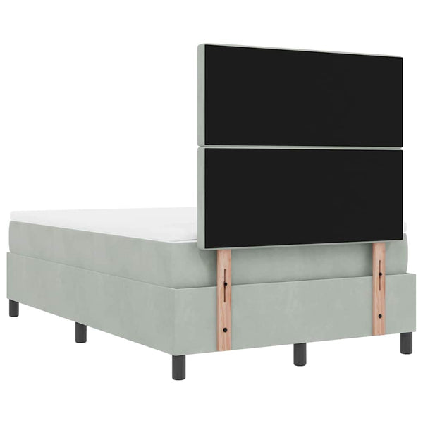 vidaXL Box Spring Bed with Headboard Light Gray 190 x 120 cm Velvet