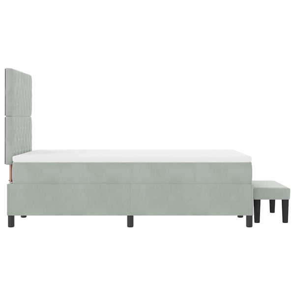 vidaXL Box Spring Bed with Headboard Light Gray 190 x 120 cm Velvet
