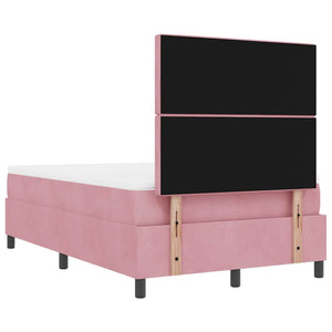 vidaXL Box Spring Bed with Headboard Pink 190 x 120 cm Velvet