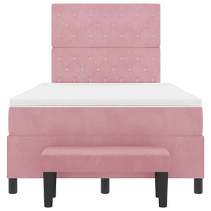 vidaXL Box Spring Bed with Headboard Pink 190 x 120 cm Velvet