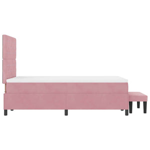 vidaXL Box Spring Bed with Headboard Pink 190 x 120 cm Velvet