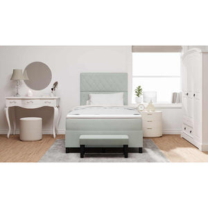 vidaXL Box Spring Bed with Headboard Light Gray 200 x 120 cm Velvet
