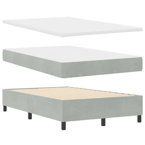 vidaXL Box Spring Bed with Headboard Light Gray 200 x 120 cm Velvet