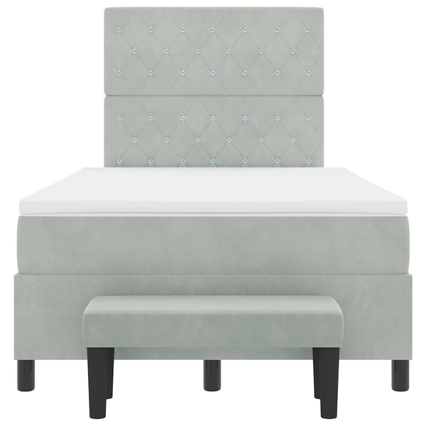 vidaXL Box Spring Bed with Headboard Light Gray 200 x 120 cm Velvet