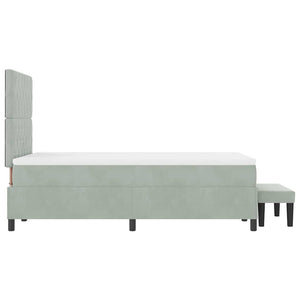 vidaXL Box Spring Bed with Headboard Light Gray 200 x 120 cm Velvet