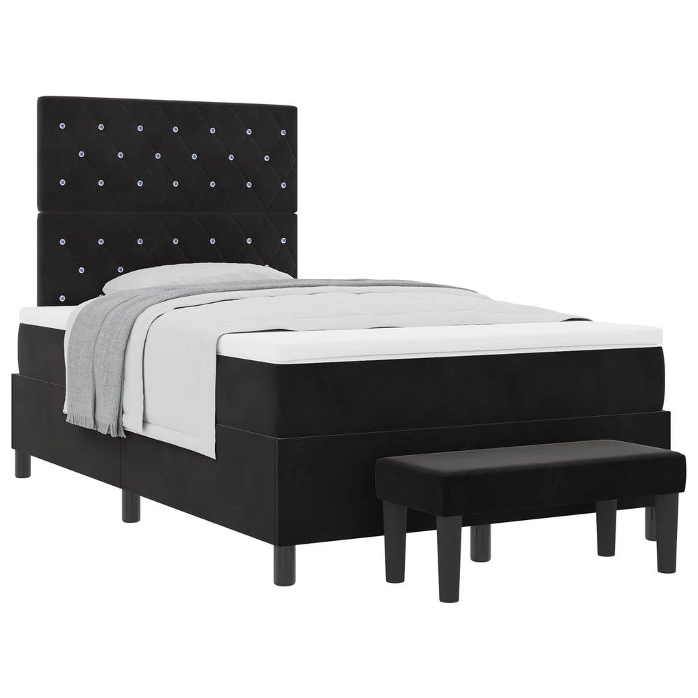vidaXL Box Spring Bed with Headboard Black 200 x 120 cm Velvet
