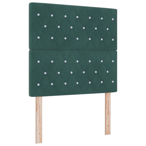 vidaXL Box Spring Bed with Headboard Dark Green 200 x 120 cm Velvet