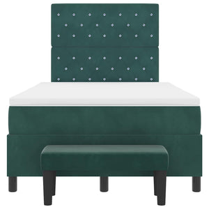 vidaXL Box Spring Bed with Headboard Dark Green 200 x 120 cm Velvet