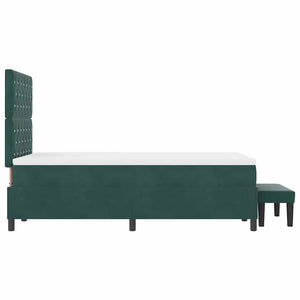 vidaXL Box Spring Bed with Headboard Dark Green 200 x 120 cm Velvet