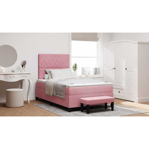 vidaXL Box Spring Bed with Headboard Pink 200 x 120 cm Velvet