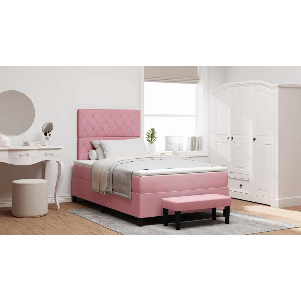 vidaXL Box Spring Bed with Headboard Pink 200 x 120 cm Velvet
