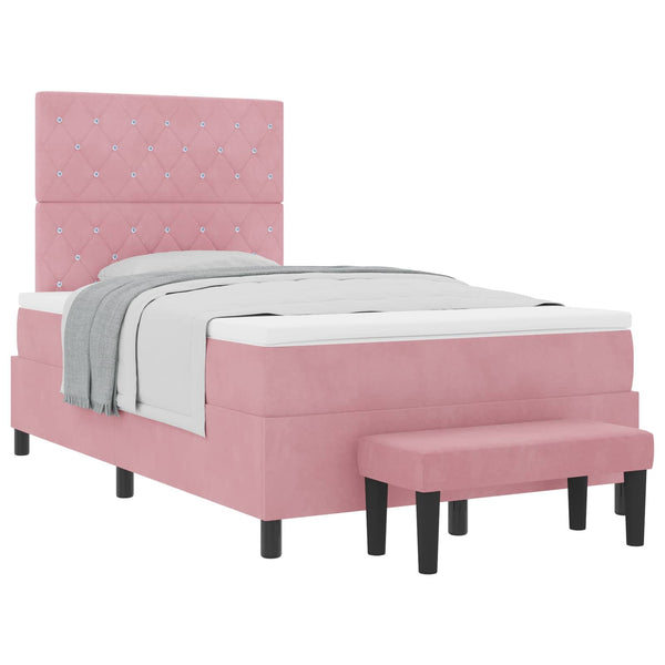 vidaXL Box Spring Bed with Headboard Pink 200 x 120 cm Velvet