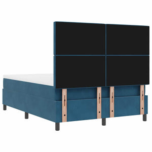 vidaXL Box Spring Bed with Pillows Dark Blue 200 x 140 cm Velvet
