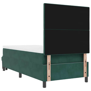 vidaXL Box Spring Bed with Pillows Dark Green 200 x 80 cm Velvet
