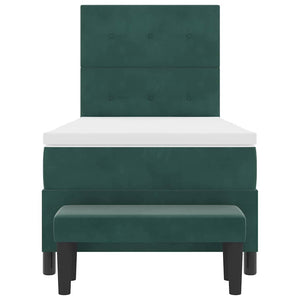 vidaXL Box Spring Bed with Pillows Dark Green 200 x 80 cm Velvet
