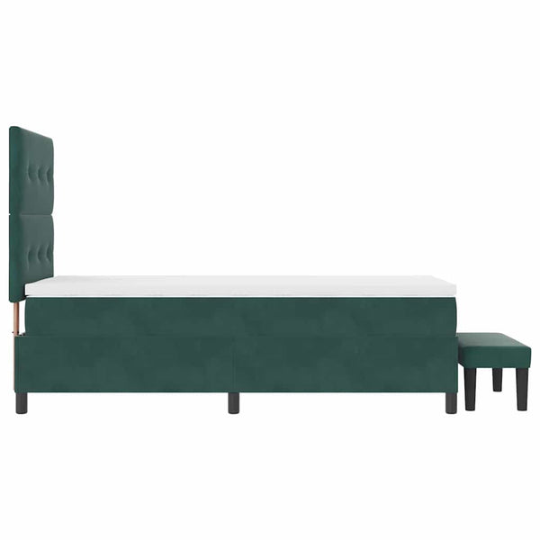 vidaXL Box Spring Bed with Pillows Dark Green 200 x 80 cm Velvet
