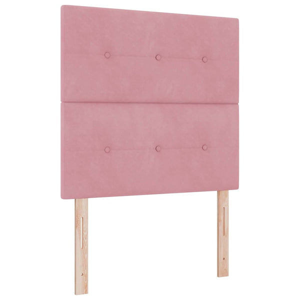 vidaXL Box Spring Bed with Pillows and Headboard Pink 190 x 90 cm Velvet