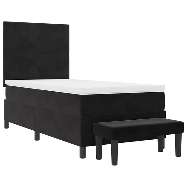 vidaXL Box Spring Bed with Pillows and Headboard Black 200 x 90 cm Velvet