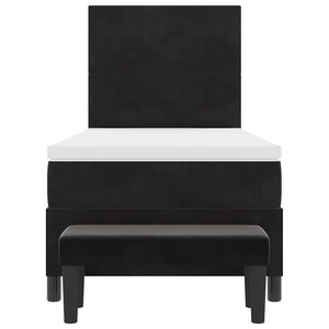 vidaXL Box Spring Bed with Pillows and Headboard Black 200 x 90 cm Velvet