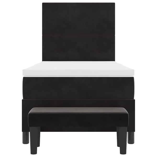 vidaXL Box Spring Bed with Pillows and Headboard Black 200 x 90 cm Velvet