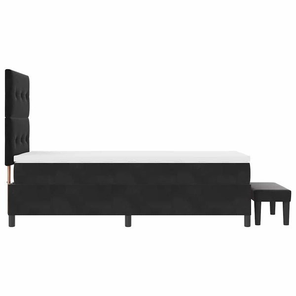 vidaXL Box Spring Bed with Pillows and Headboard Black 200 x 90 cm Velvet