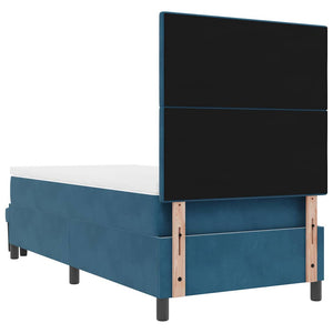 vidaXL Box Spring Bed with Pillows Dark Blue 200 x 100 cm Velvet