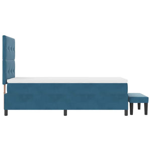 vidaXL Box Spring Bed with Pillows Dark Blue 200 x 100 cm Velvet