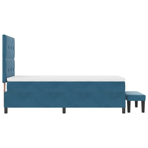 vidaXL Box Spring Bed with Pillows Dark Blue 200 x 100 cm Velvet