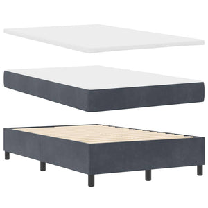 vidaXL Box Spring Bed with Headboard Dark Grey 190 x 120 cm Velvet