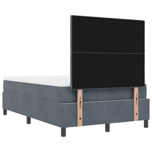 vidaXL Box Spring Bed with Headboard Dark Grey 190 x 120 cm Velvet