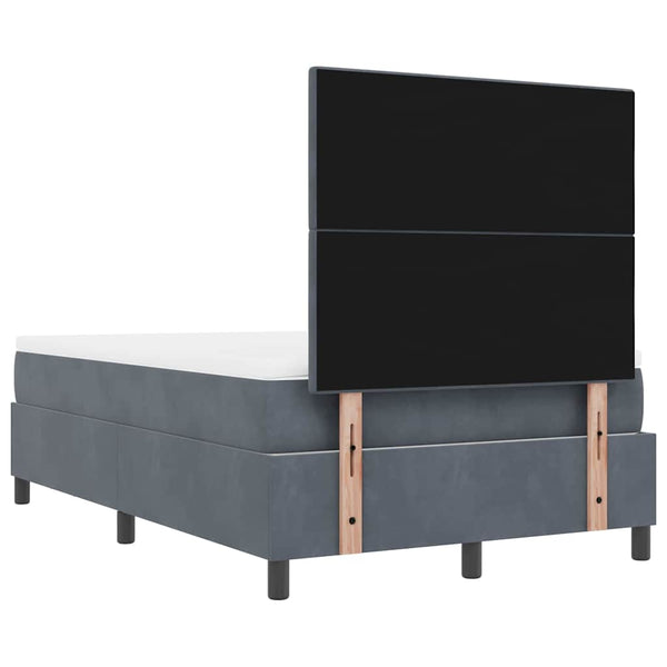 vidaXL Box Spring Bed with Headboard Dark Grey 190 x 120 cm Velvet