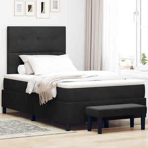 vidaXL Box Spring Bed with Headboard Black 190 x 120 cm Velvet