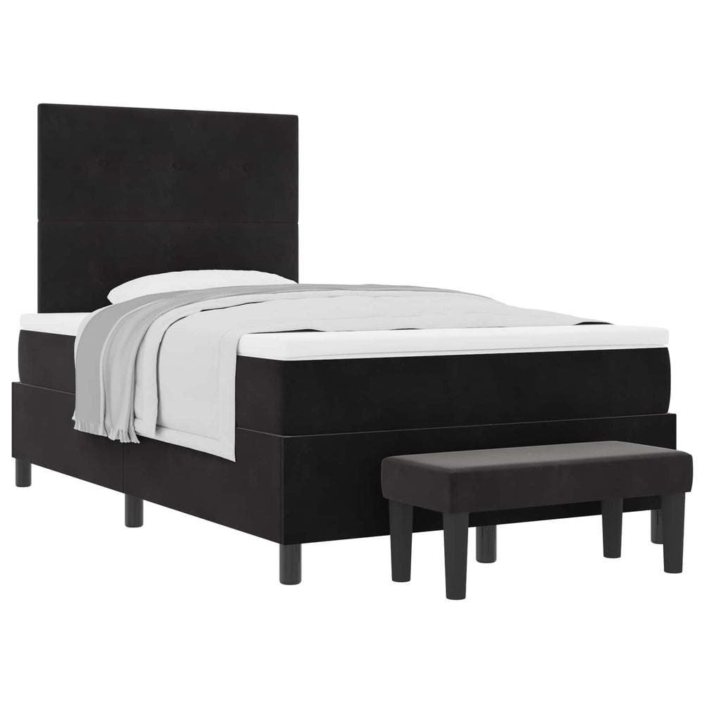 vidaXL Box Spring Bed with Headboard Black 190 x 120 cm Velvet