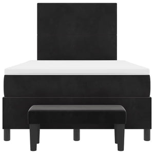 vidaXL Box Spring Bed with Headboard Black 190 x 120 cm Velvet