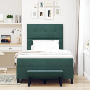 vidaXL Box Spring Bed with Pillows Dark Green 190 x 120 cm Velvet