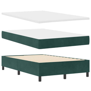 vidaXL Box Spring Bed with Pillows Dark Green 190 x 120 cm Velvet