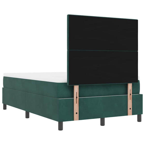 vidaXL Box Spring Bed with Pillows Dark Green 190 x 120 cm Velvet