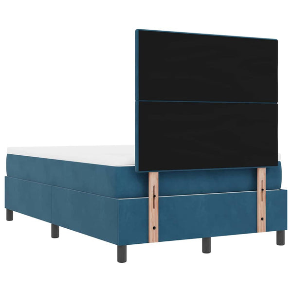 vidaXL Box Spring Bed with Headboard Dark Blue 190 x 120 cm Velvet
