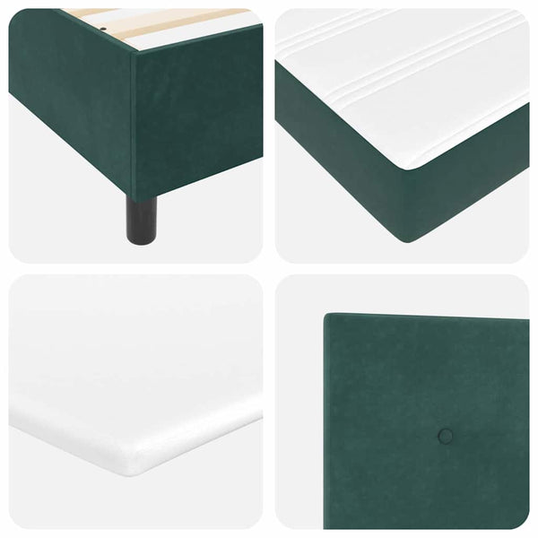 vidaXL Box Spring Bed with Headboard Dark Green 120 x 200 cm Velvet