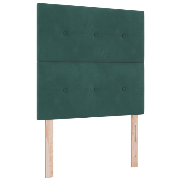 vidaXL Box Spring Bed with Headboard Dark Green 120 x 200 cm Velvet