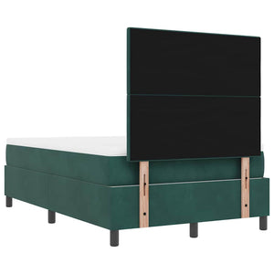 vidaXL Box Spring Bed with Headboard Dark Green 120 x 200 cm Velvet