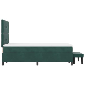 vidaXL Box Spring Bed with Headboard Dark Green 120 x 200 cm Velvet