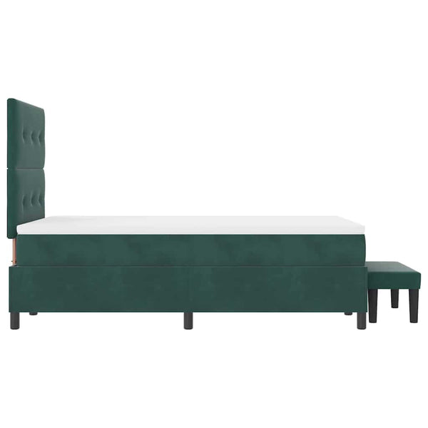 vidaXL Box Spring Bed with Headboard Dark Green 120 x 200 cm Velvet