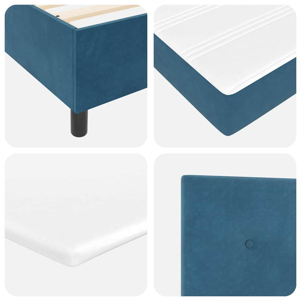 vidaXL Box Spring Bed with Headboard Dark Blue 200 x 120 cm Velvet